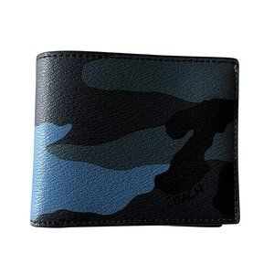 Brand New Coach Mens Bifold Wallet - Blue Camo